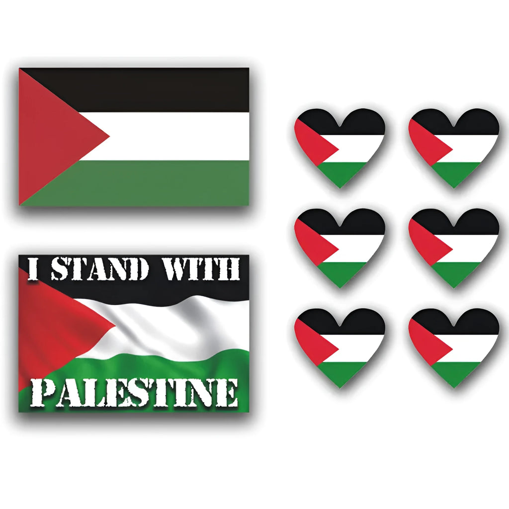 Palestinian flag vinyl car decal sticker measuring 15 by 10 centimetres
