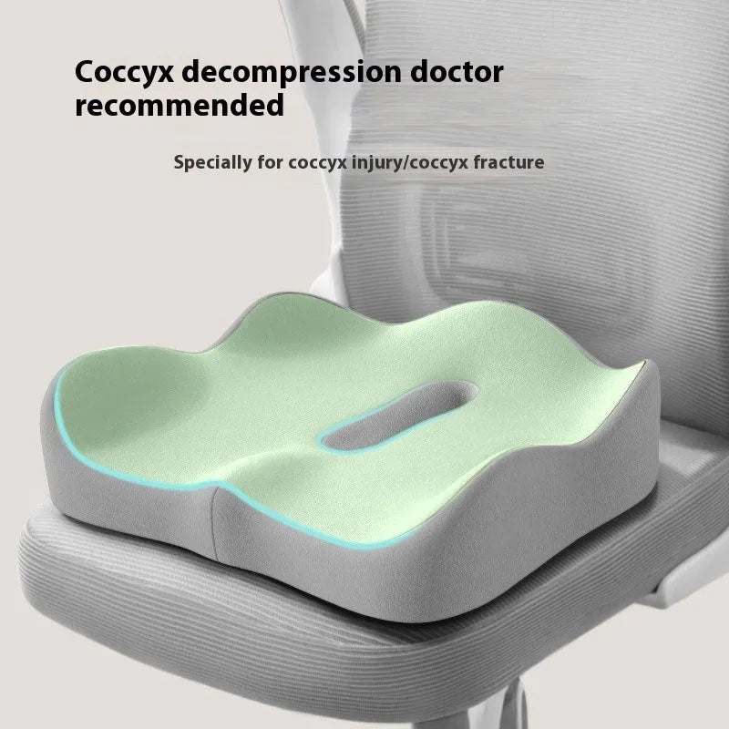 Memory foam seat cushion with lumbar support design in solid colour options