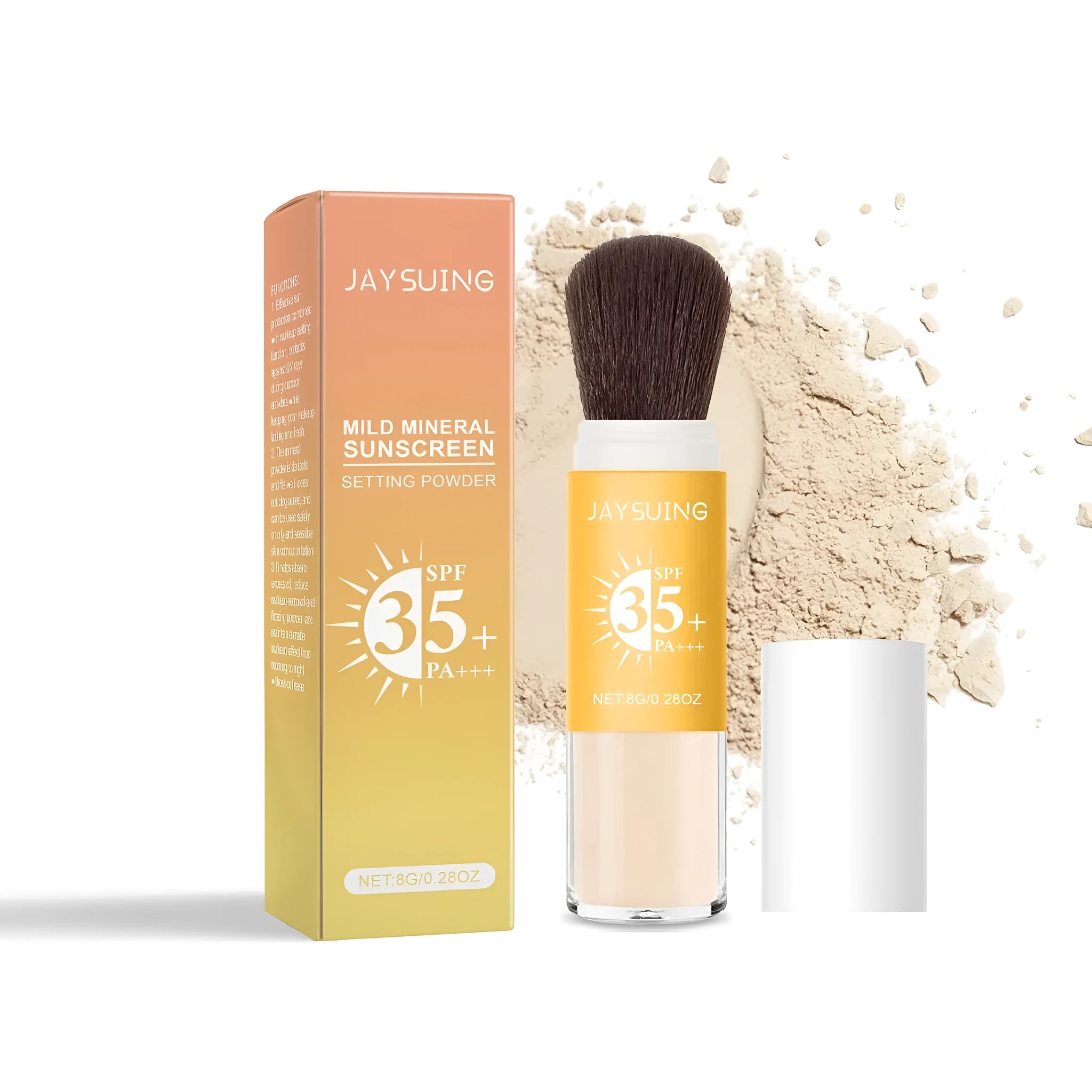 8g compact of translucent sunscreen setting powder with SPF protection