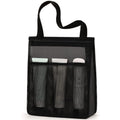 Large black and pink swimming gym bag showing separate wet and dry compartments and a mesh pocket