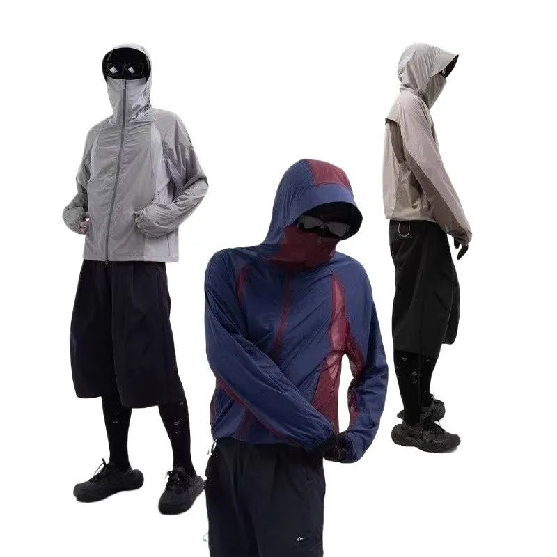 Thin mesh stitching sun protective clothing in nylon fabric shown in desert brown colour