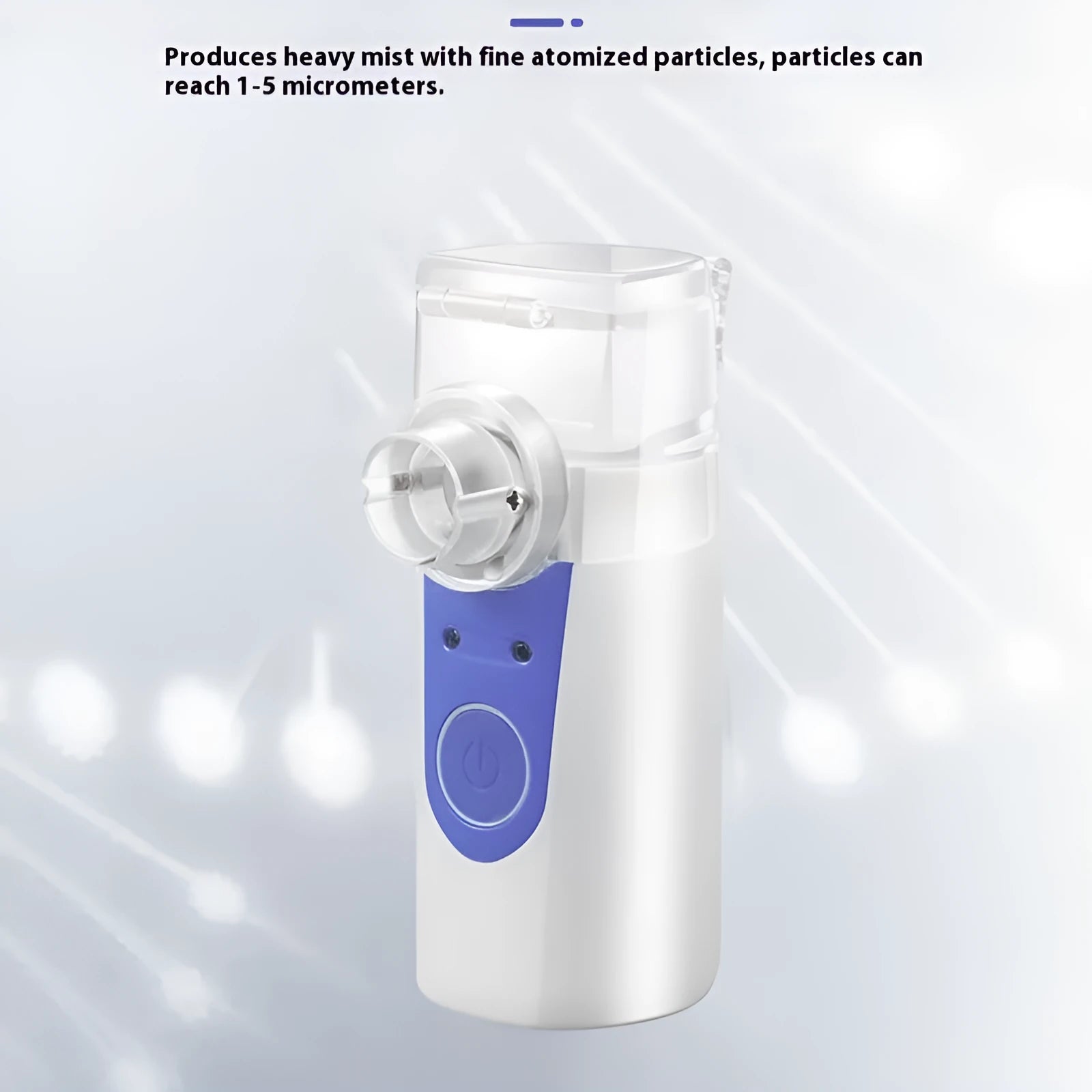 Handheld column-shaped USB nebuliser with plastic housing for portable room humidification