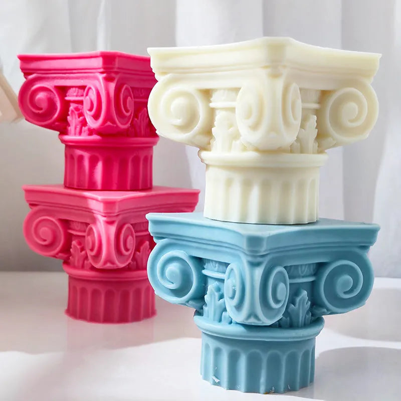 27cm long Roman pillar silicone mould for candle making and crafts