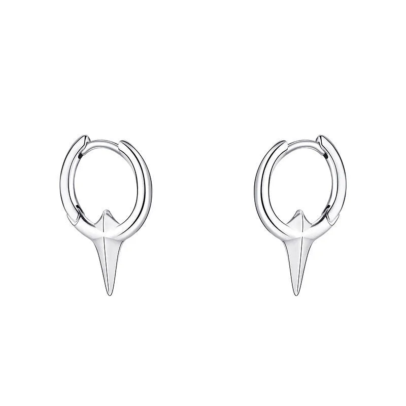 Platinum finished star geometric ear clips with copper construction for women