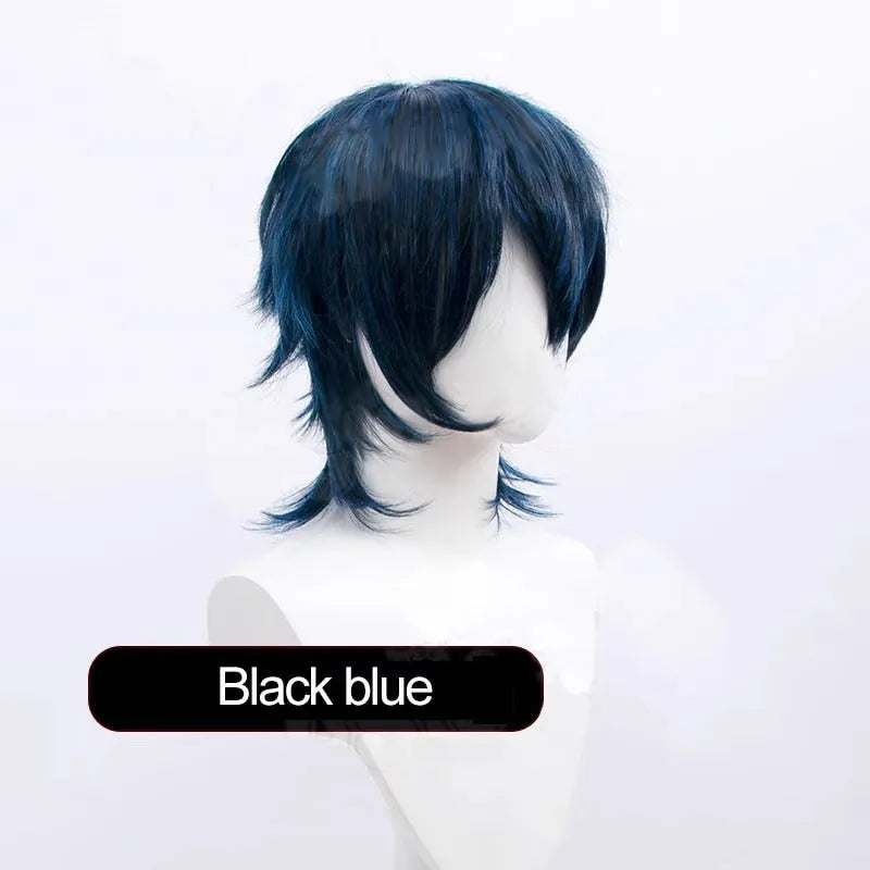 Synthetic short hair anime cosplay wig with anti-curling treatment in various colour options
