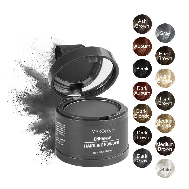 Hairline powder cosmetic product for skin tone improvement with multiple colour options