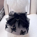 Black gauze princess tulle skirt pet clothing for dog or cat with size chart