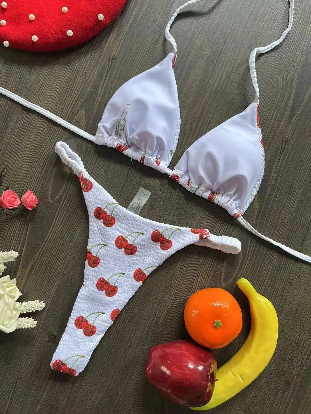 Women's printed bikini swimsuit with briefs style and cotton lining, shown in colour RT2110.