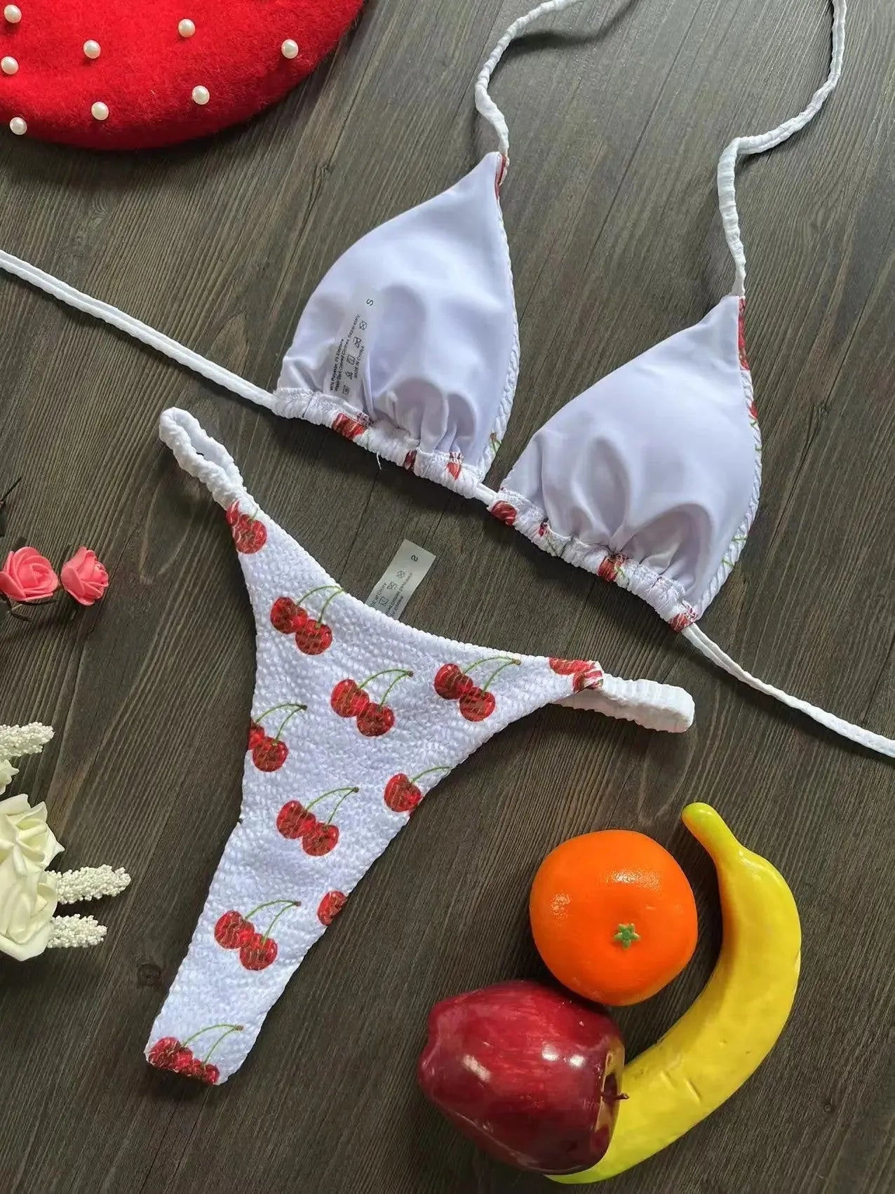 Women's printed bikini swimsuit with briefs style and cotton lining, shown in colour RT2110.