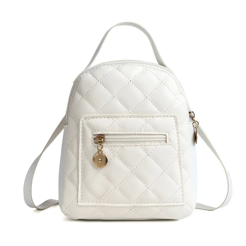 Korean style embroidered hard shell backpack for girls in black, pink, or white.