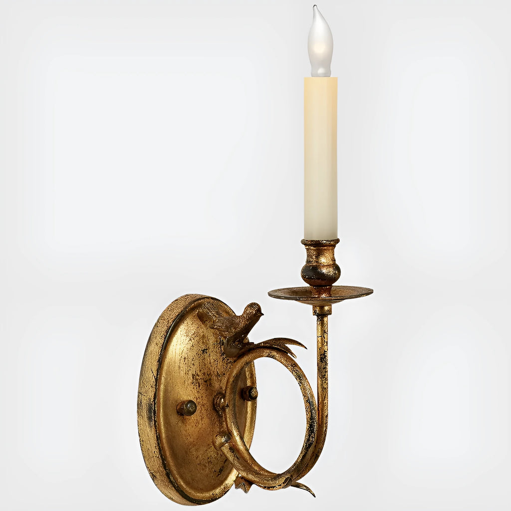 American light luxury copper glass wall lamp with oval backplate, 12.70cm width, 17.78cm extension