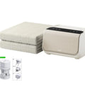 White plush Aideng electric blanket with water heating system and smart host unit