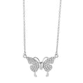 Women's diamond coating titanium steel butterfly clavicle chain necklace in gold colour with twisted chain and magnetic snap clasp