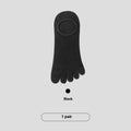 Men's five-finger invisible socks in modal fabric showing colour options: white, khaki, light grey, dark grey, black