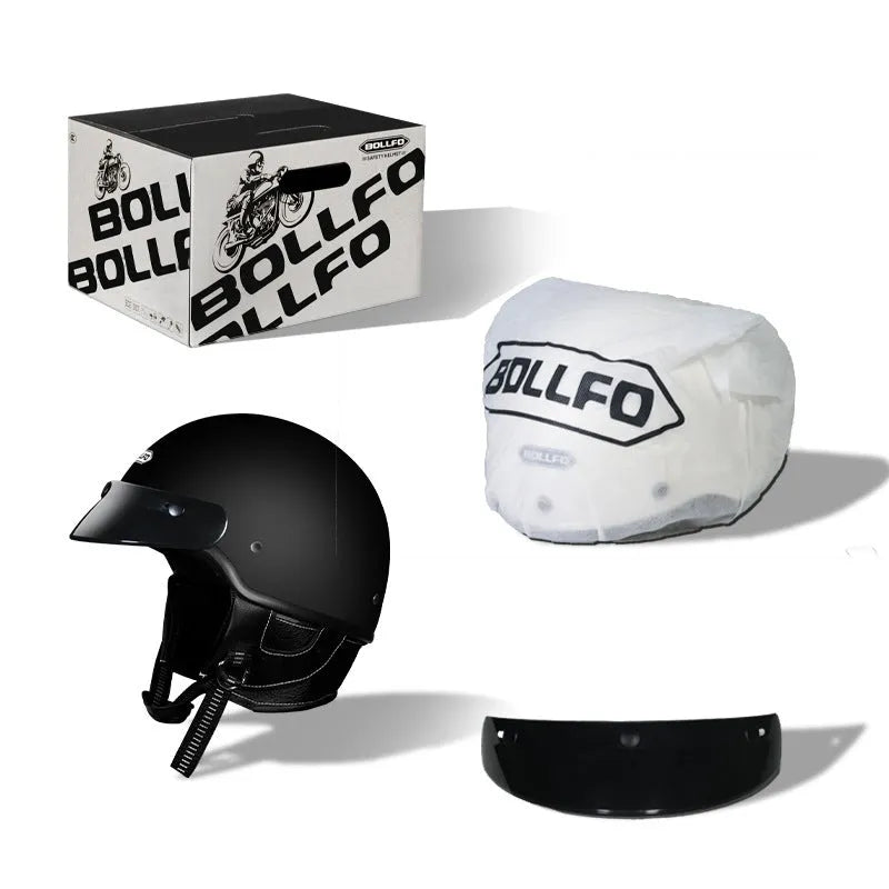 Retro-style unisex motorcycle helmet in ABS, shown in ivory white colour.