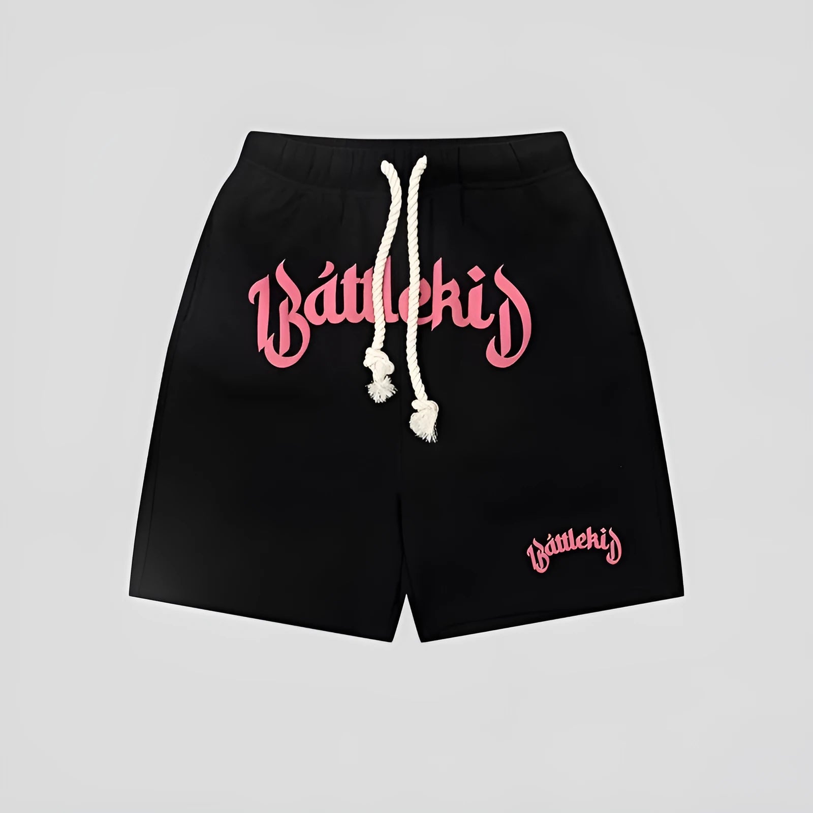 Cotton-blend cropped sweatpants shorts in loose street style with hip-hop retro aesthetic