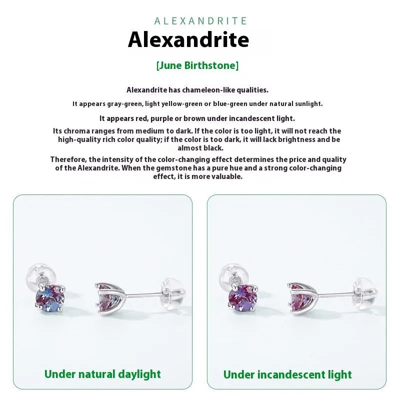 925 sterling silver ear studs with cultivated Alexander stone geometric design