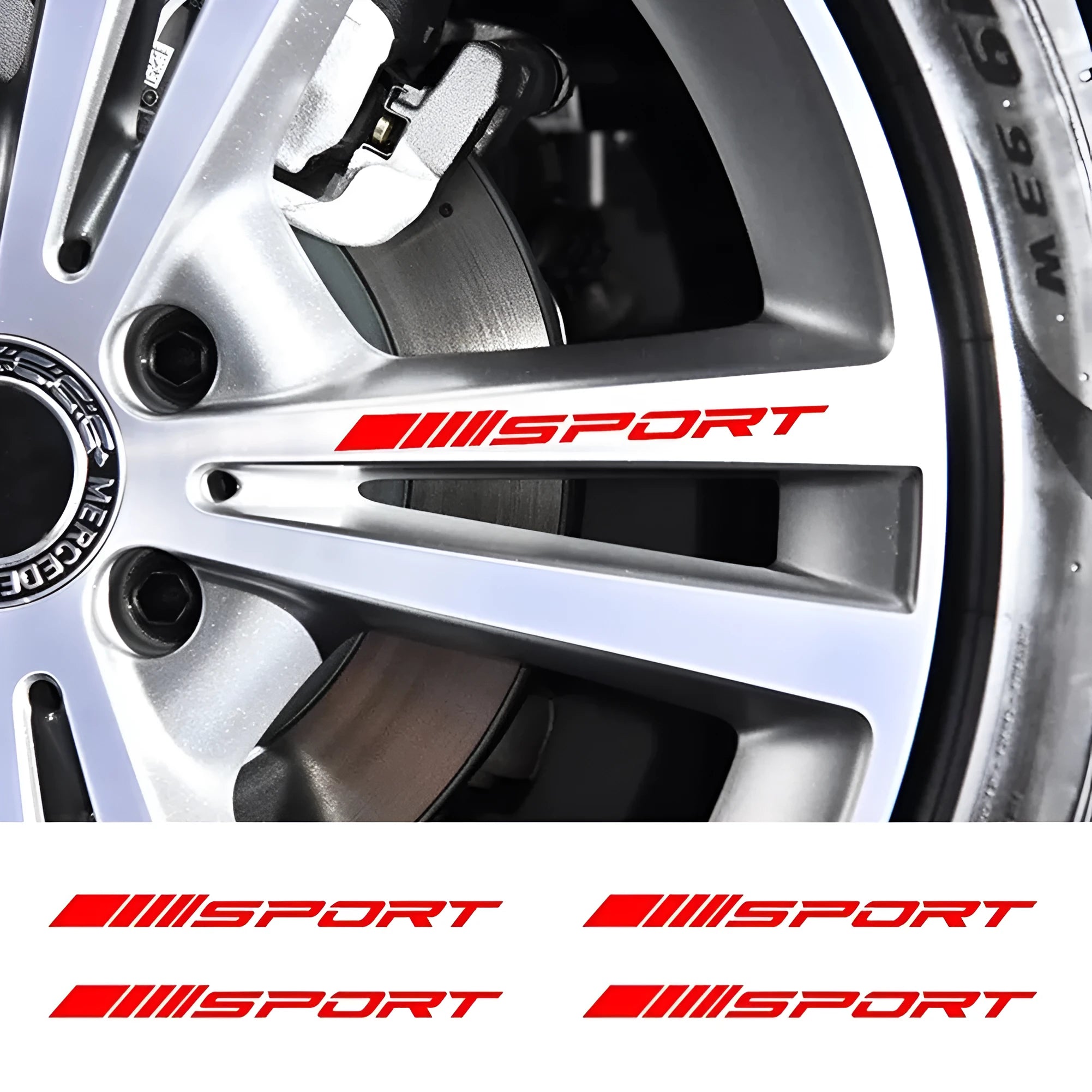 10cm car rim stickers with sport hollow design on PET material