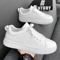 Men's low-top Korean-style sneakers in black, white or black with white sole options