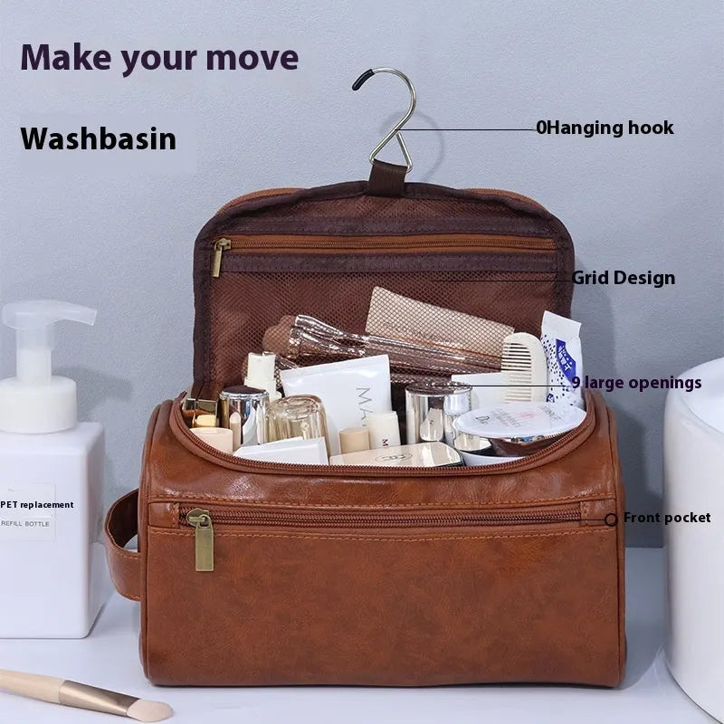 Large capacity waterproof cosmetic storage bag in European retro style