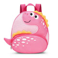 Anti-lost toddler schoolbag with cartoon animation pattern in green and pink colour options