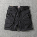 Men's Army Green cargo shorts with multiple pockets showing straight leg cut and cotton fabric