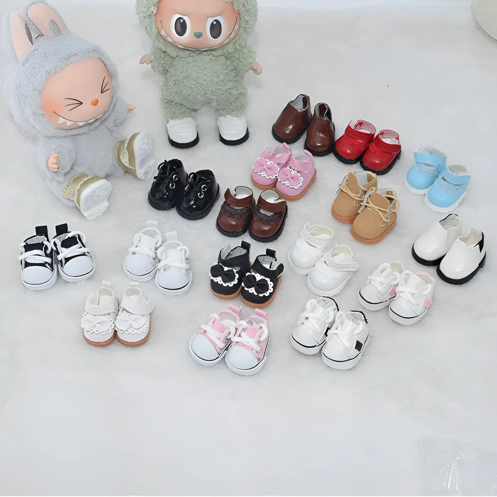 17cm doll replacement shoes in multiple colours including black leather and white boots for 1/6 scale dolls