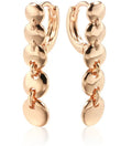 Long gold retro hoop earrings with woven copper texture, shown as a pair.