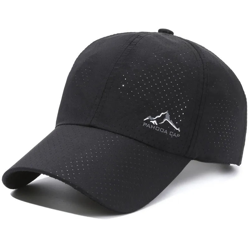 Korean-style adjustable baseball cap in dome crown design with hollow printing, available in multiple colours