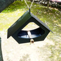 Simple modern iron bird nest decoration for outdoor garden use in grey and black colour options.