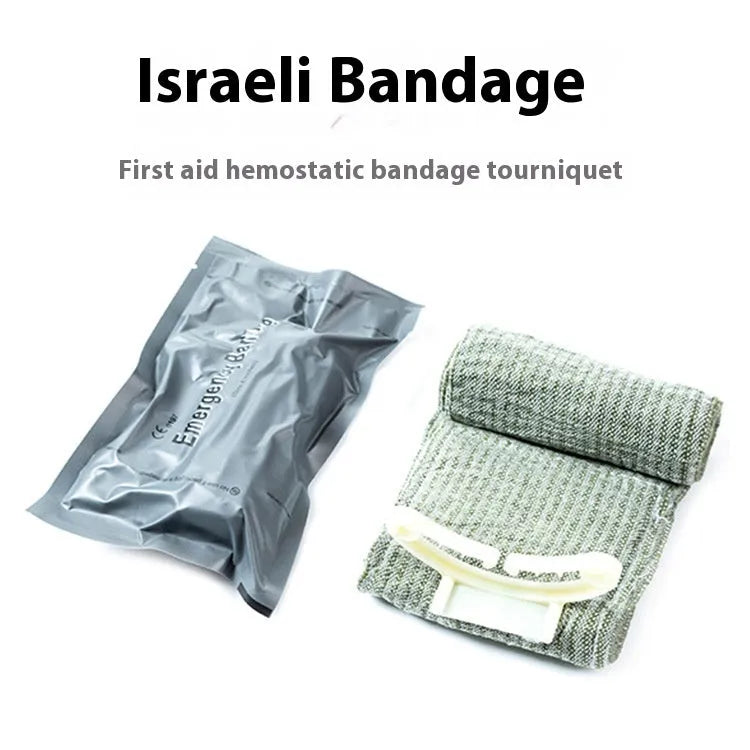 Portable hemostatic bandage in 4 inch and 6 inch sizes with tactical gauze tape for first aid kits.