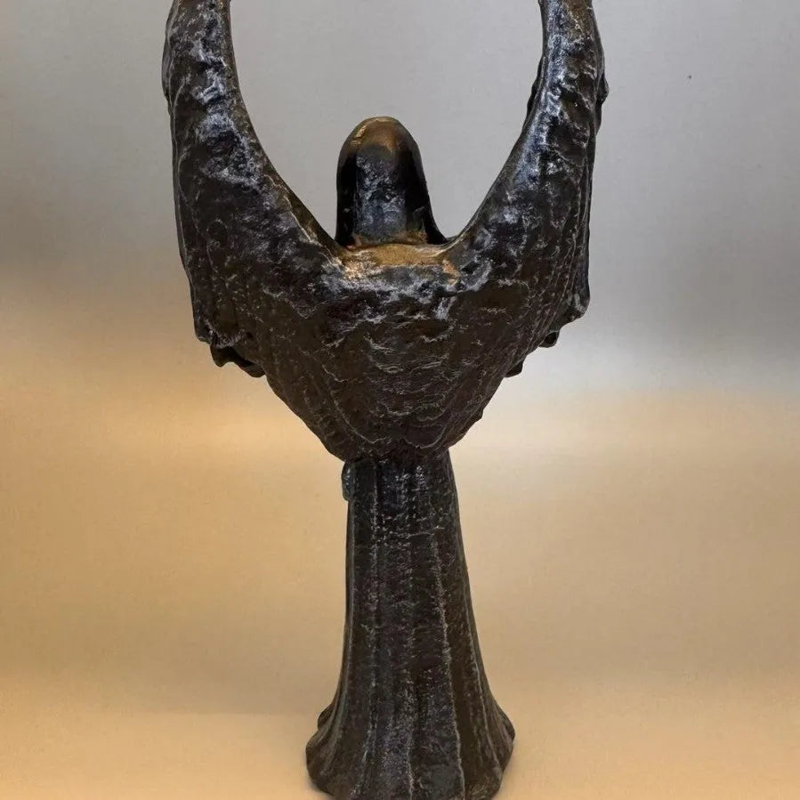 Dark angel resin ornament statue measuring 17cm tall on a display surface.