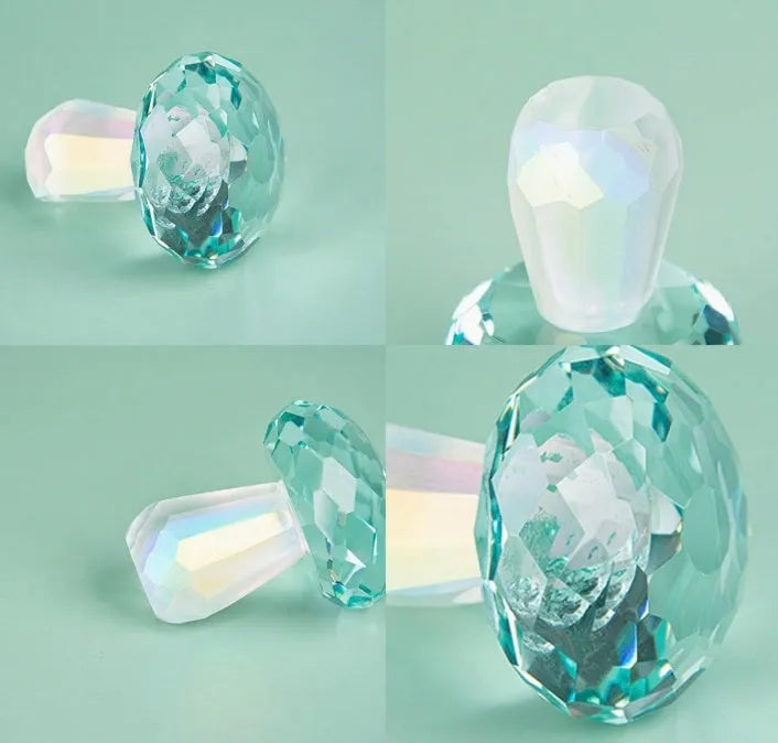 Crystal mushroom decorative ornament in modern minimalist style measuring 40mm by 53mm
