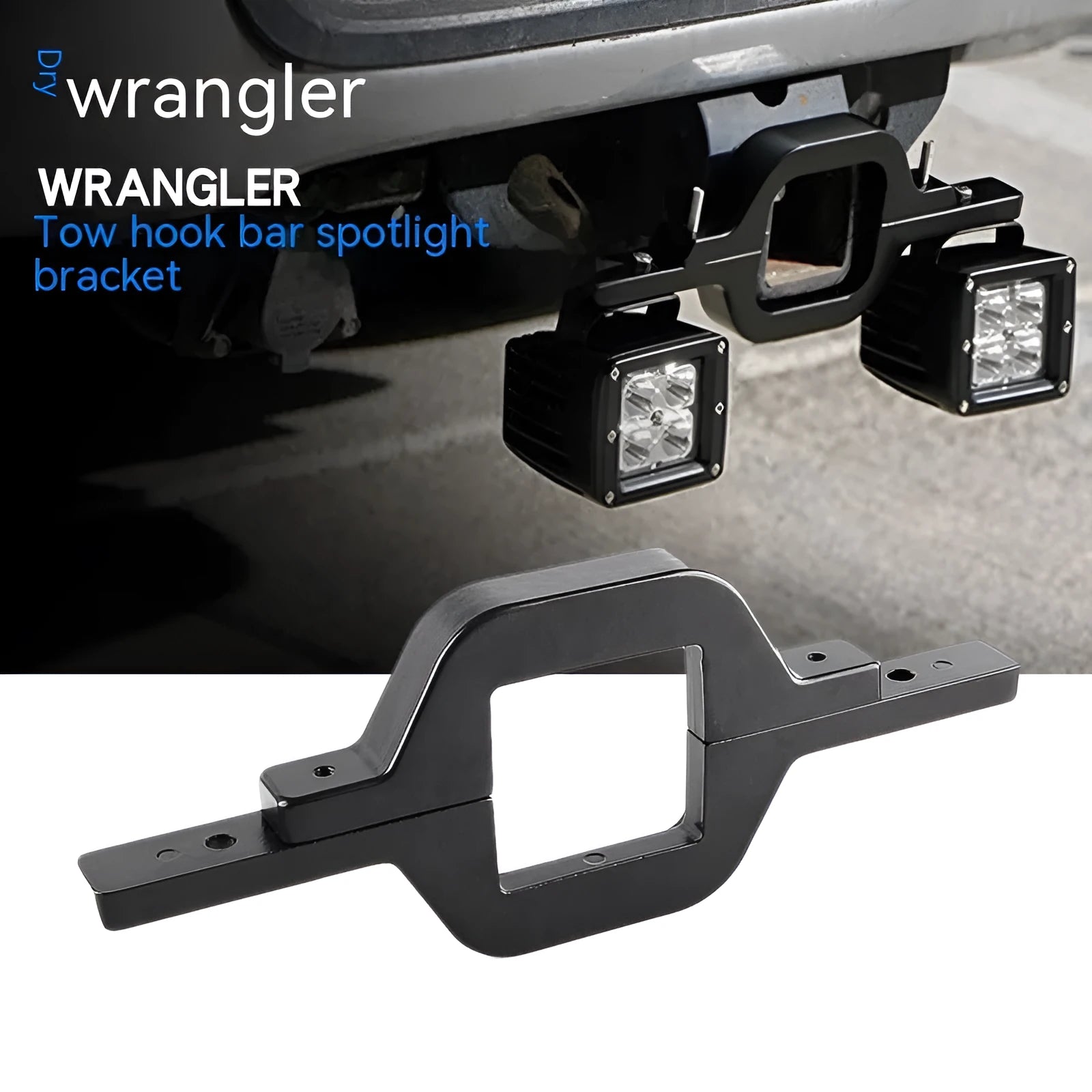 Black aluminium alloy LED reverse light bracket for Wrangler Jeep off-road vehicles