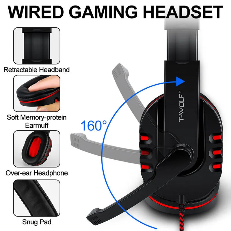 Thunder Wolf T800 gaming keyboard and mouse set with headset and mouse pad