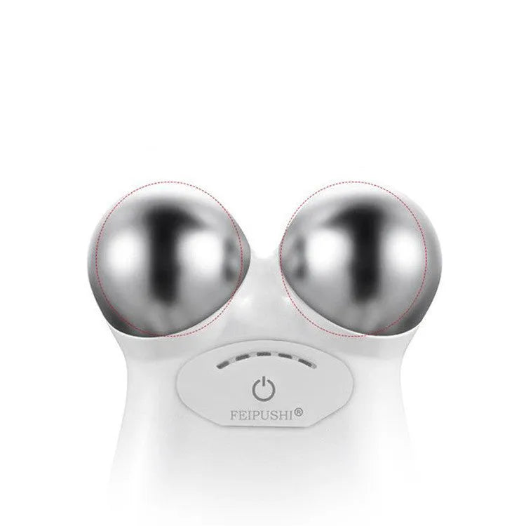Pink or white microcurrent facial lifting device with compact design for skin firming treatments