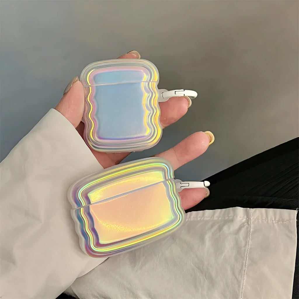 Silicone magic laser ring protective case for AirPods wireless earphone charging cases