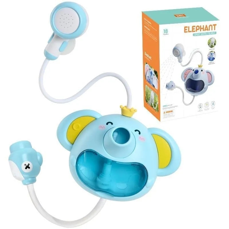Electric elephant shower bubble machine plastic bath toy with bubble function for children