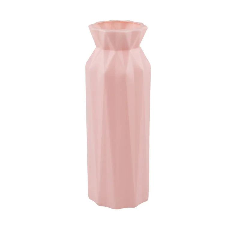Drop-resistant melamine plastic vase in grey, green, pink, or white with 7.2cm base diameter
