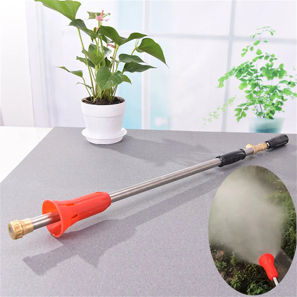 Submachine gun style agricultural spray gun with adjustable pressure control for pesticide application