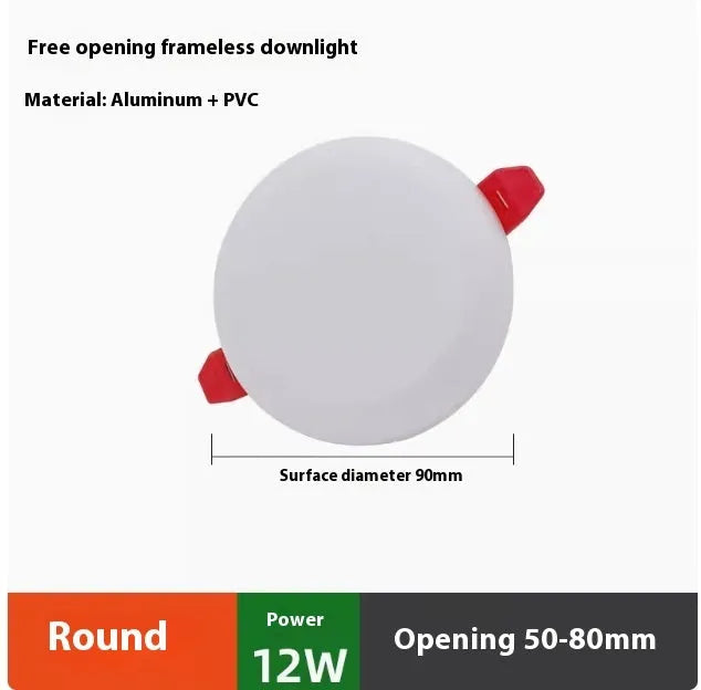 Ultra-thin aluminium LED panel light with adjustable hole tube mounting in circle and square shapes