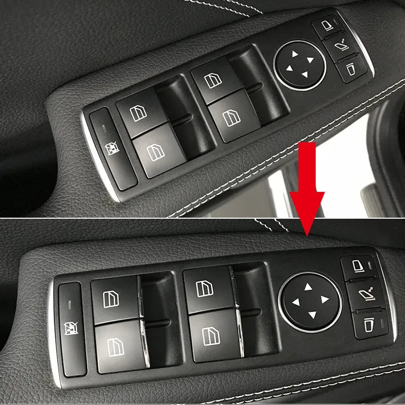 Black glitter decorative stickers for car window lift button modification on ABS plastic backing