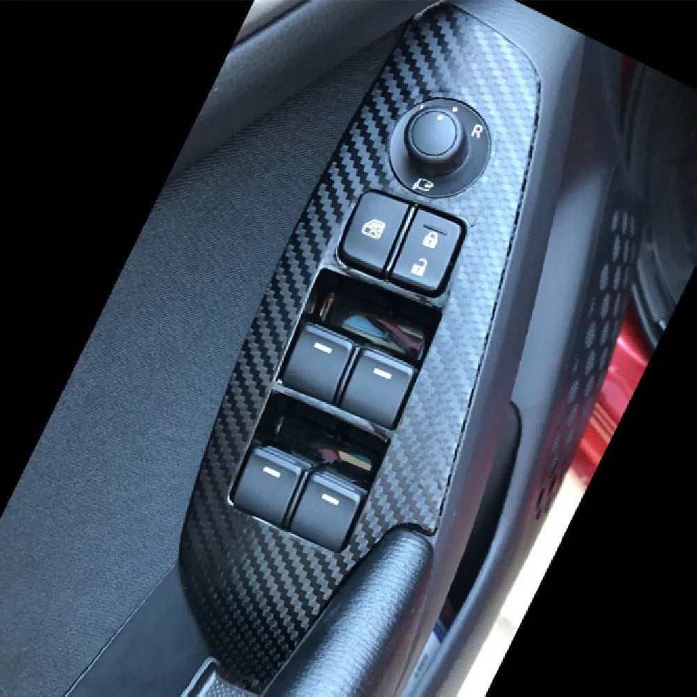 Set of 4 TPU protective films for car door control panels, suitable for 14-19 model year right-hand drive vehicles.