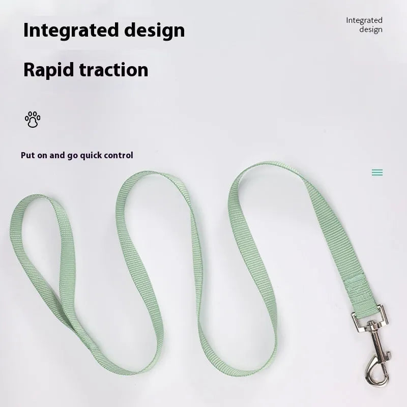 Solid colour polyester dog training rope with hand holding loop in multiple width options