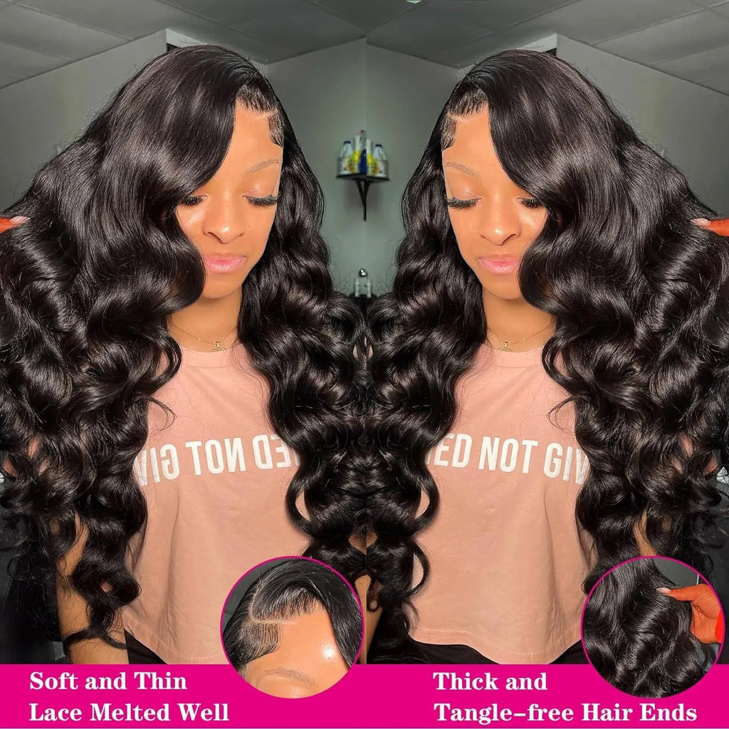Black medium large wave full-head wig with 22-inch curly hair and natural styling