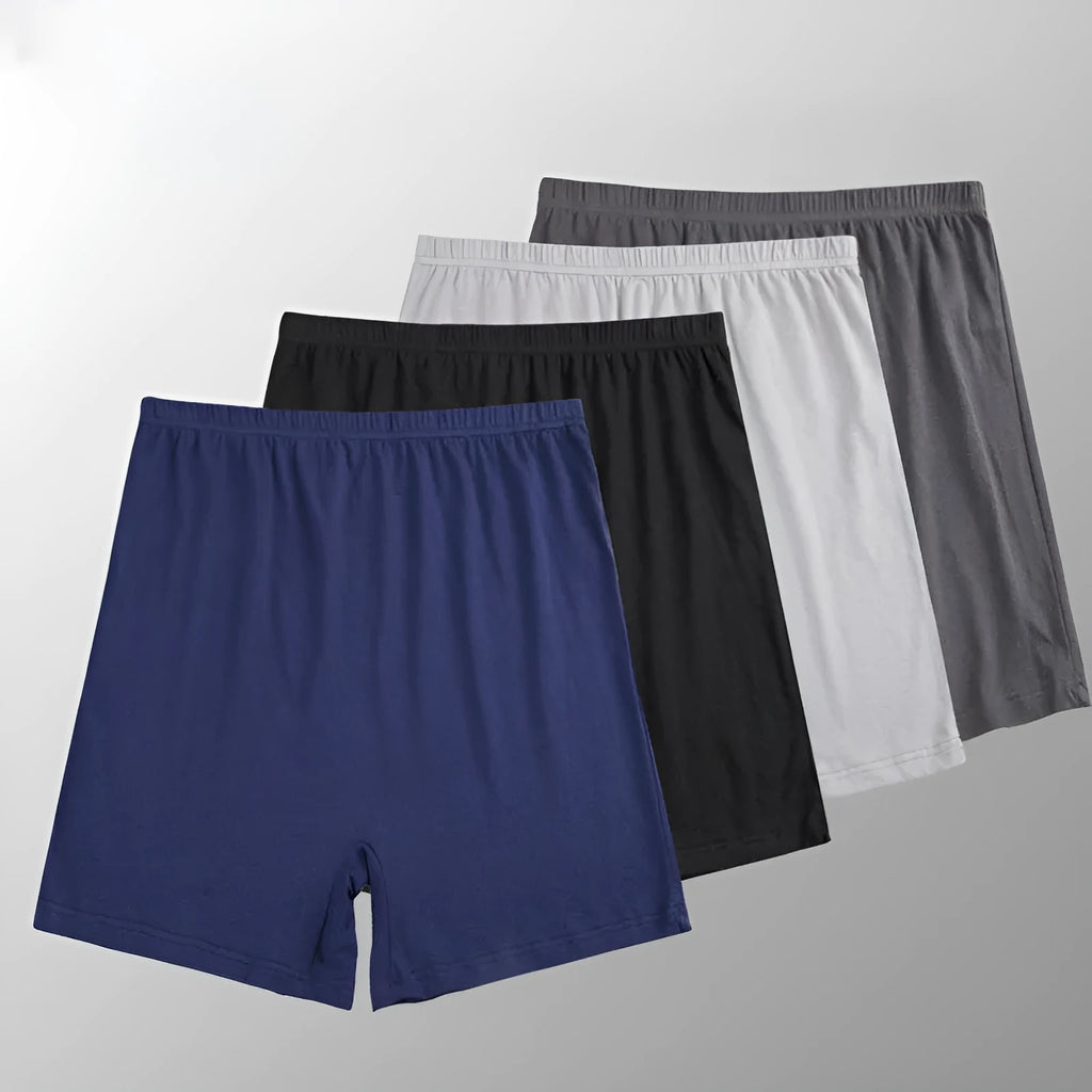 Men's solid colour modal boxers with high waist design in extended sizes XL to XXXXL
