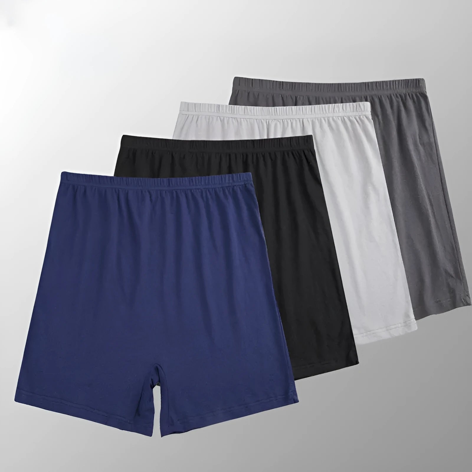 Men's solid colour modal boxers with high waist design in extended sizes XL to XXXXL