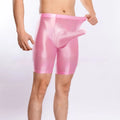 Men's shiny silky nylon sports shorts in various colours for gym and running