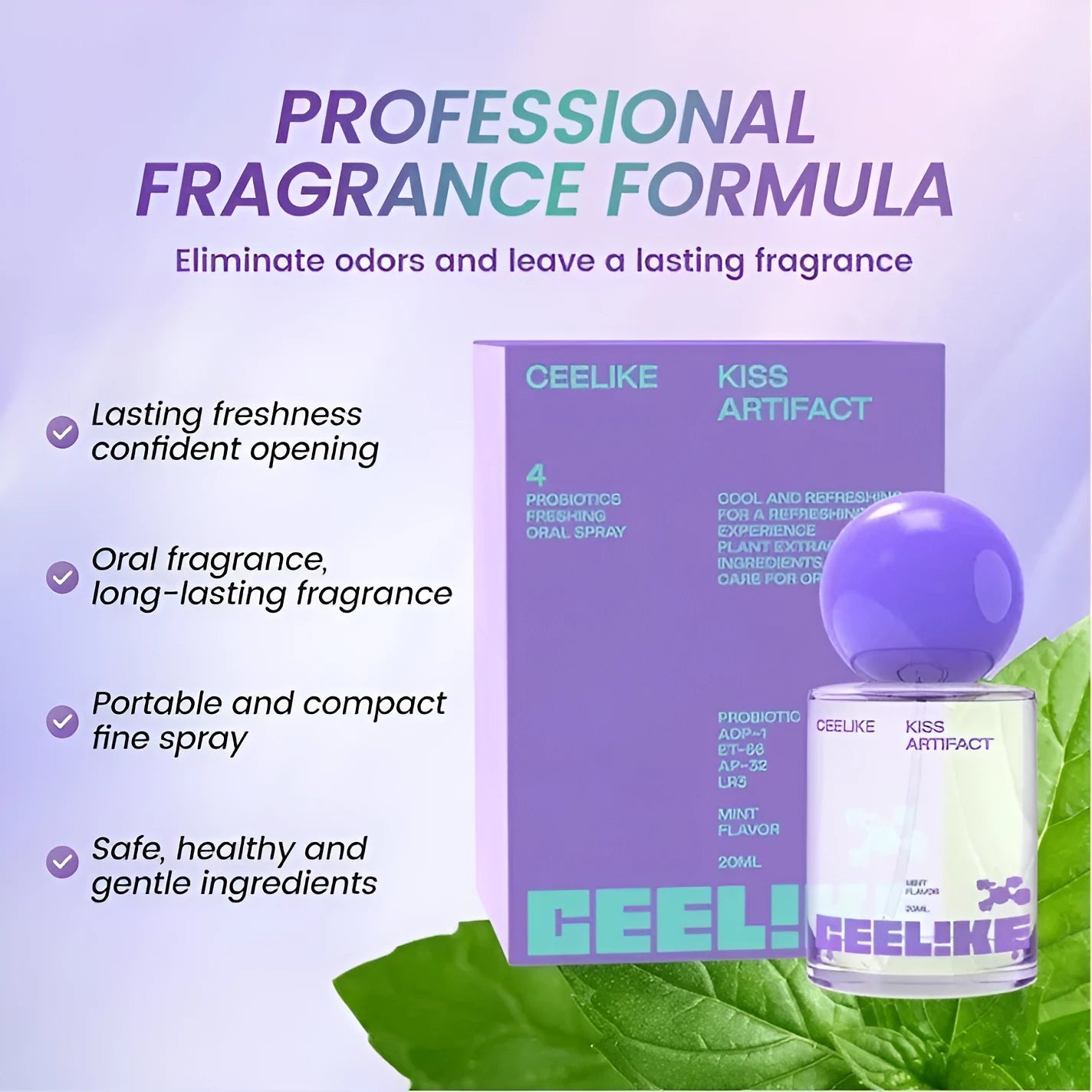 20ml Probiotic oral care spray bottle for long-lasting cleaning and freshness.