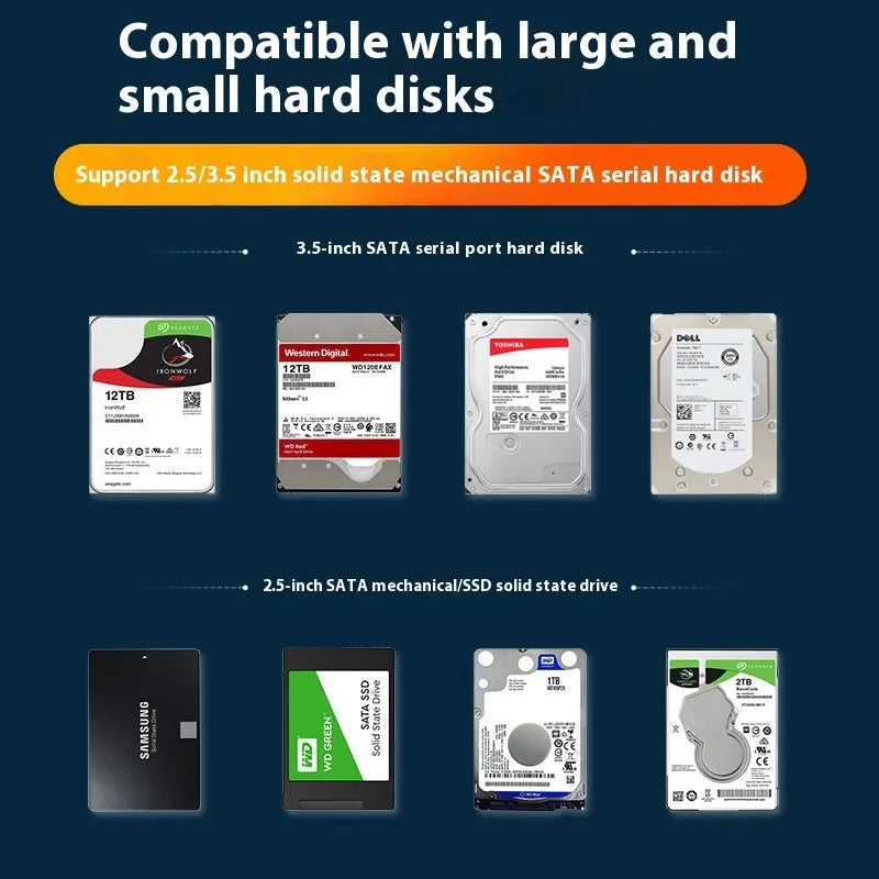 3.5 inch SATA hard disk enclosure with USB 3.0 port and external power supply